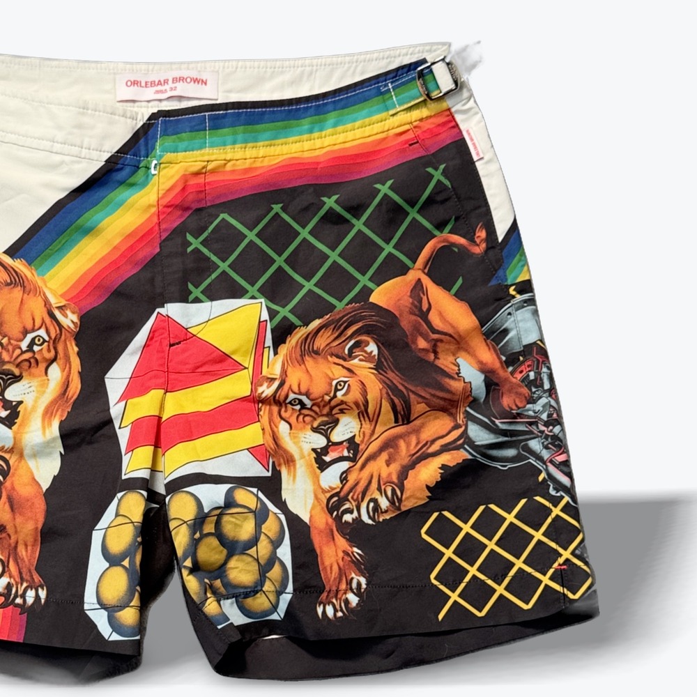 Orlebar Brown x Peter Phillips Bulldog Swim Shorts Transpectral Mission Print 32